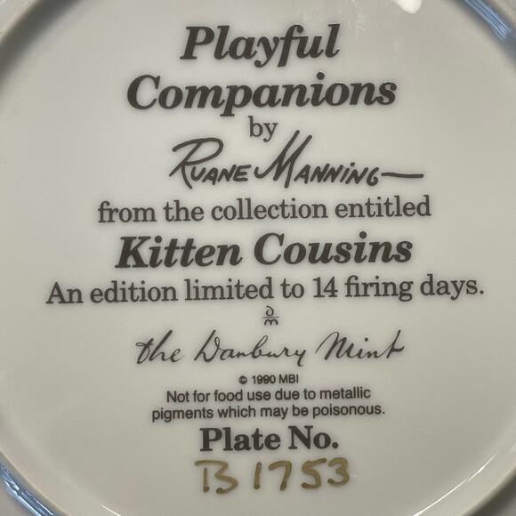 Playful Companions Kitten Cousins  8" Ruane Manning Cat Decorative P - Picture 4 of 5